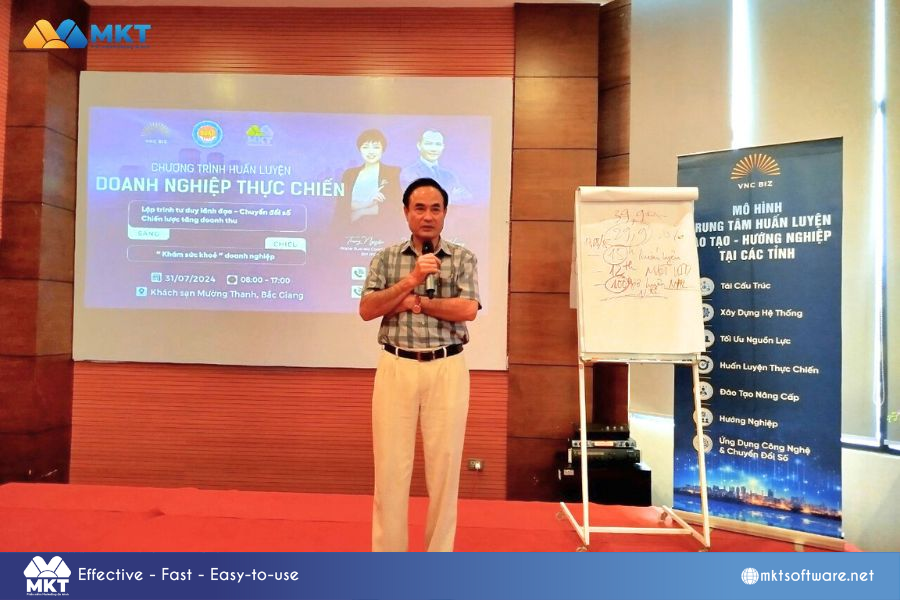 Tan Dat General Import-Export Trading Company Limited's Director shares insights at training. MKT software gives away free automated marketing tools to more than 800 companies.