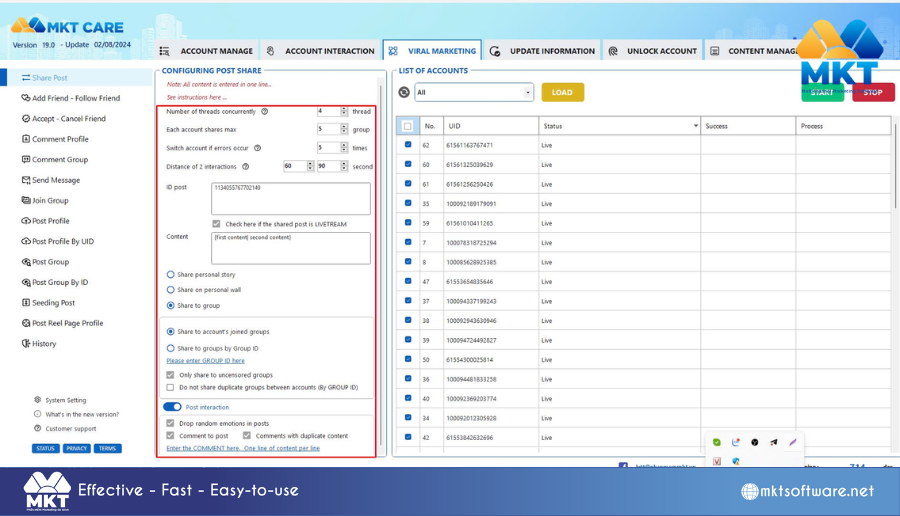 Configure automatic livestream sharing MKT Care: Revolutionize Auto Share Livestreams In 60 Seconds