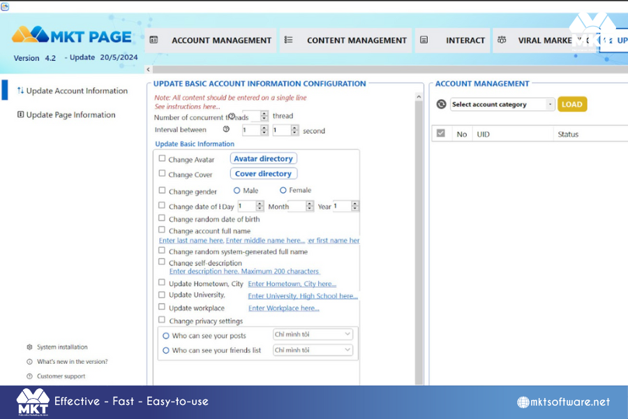 Software Interface of MKT Page How to build Facebook Business Page that attracts customers