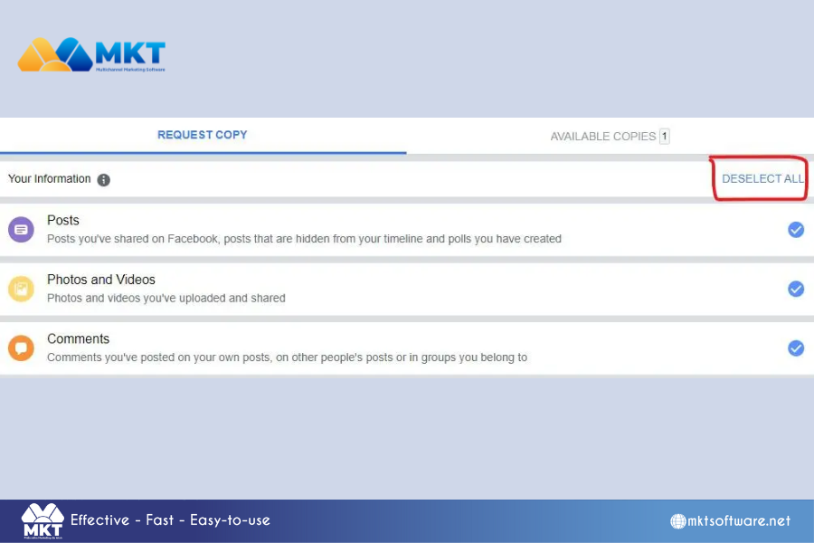 Tap Deselect all and only tick the Comments. Then click Create File to download the comments data. How to Recover Comments on Facebook: A Complete Tutorial