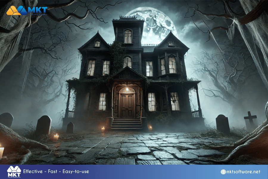 Haunted house backdrop AI-Crafted Halloween Backdrop Ideas: Spooky, Scary, and Spectacular