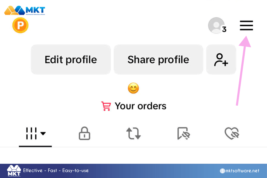 Click the hamburger menu How to go live on TikTok: A step-by-step tutorial