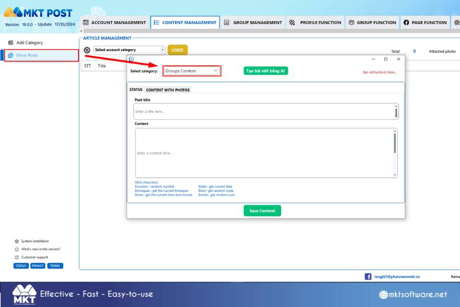Choose category to add content Choose category to add content