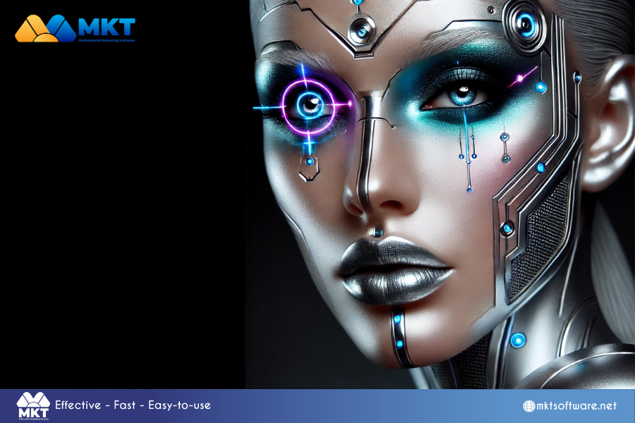 Futuristic cyborg Halloween makeup look AI-Powered Halloween Makeup Ideas for 2024: Spooky, Creative, and On-Trend