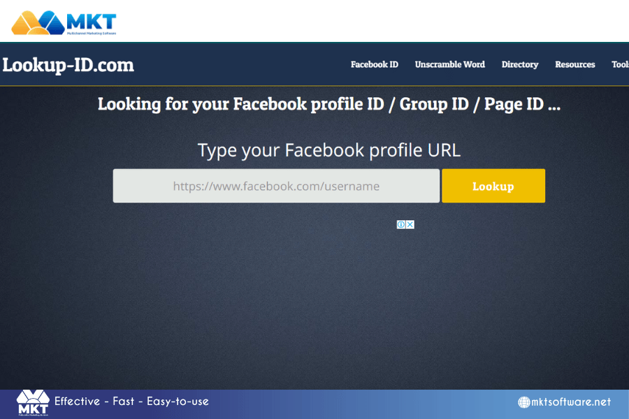 Go to the Lookup-ID website. How to find your Facebook profile or page ID on your phone
