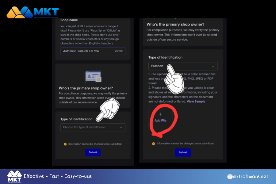 Choose type of Identification First Steps For How To Become TikTok Affiliate