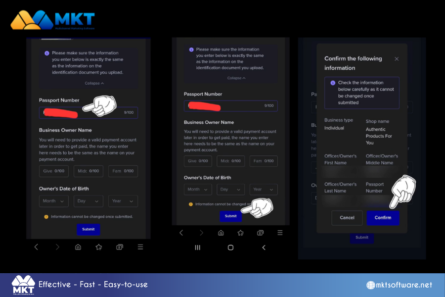 Enter your Passport Number First Steps For How To Become TikTok Affiliate