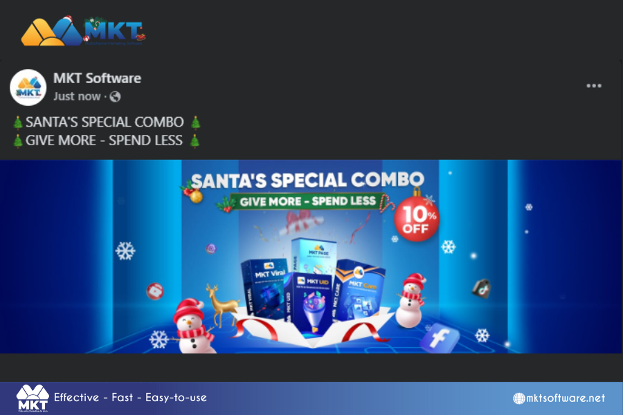 Promotions and discounts of MKT Software 9 Outstanding Christmas Facebook Post Ideas 2024
