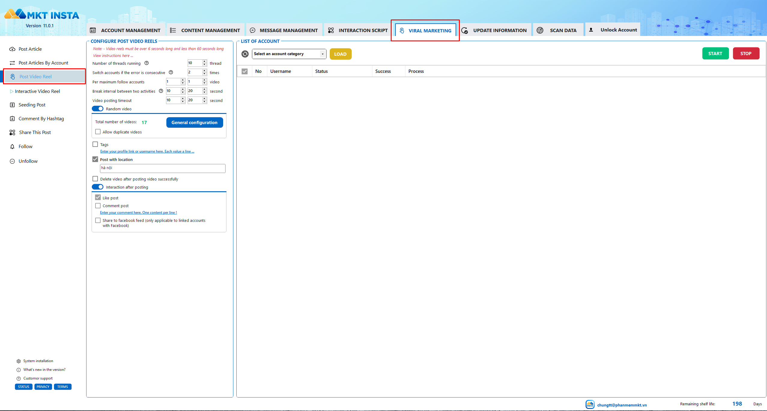 Bulk Post Reels Automatically