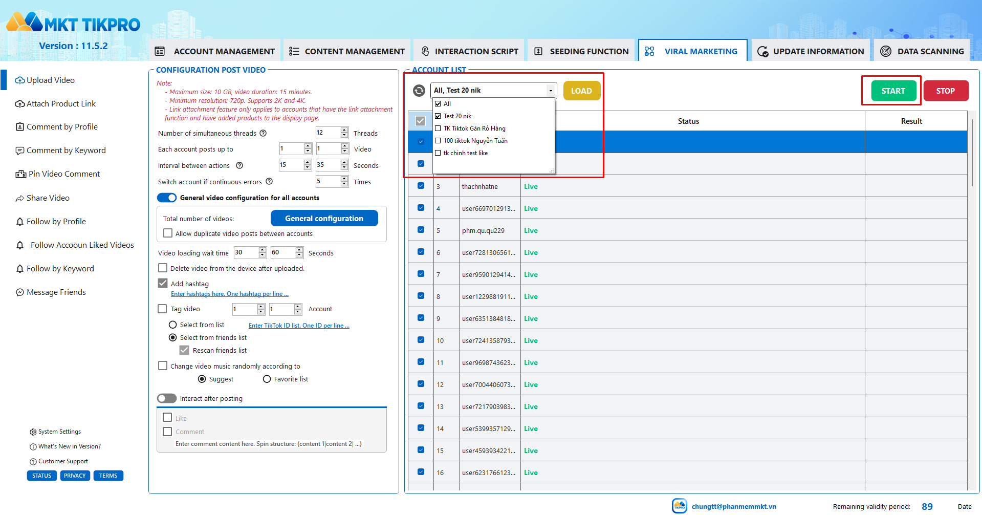 Press Start and let the software automatically handle the rest.
