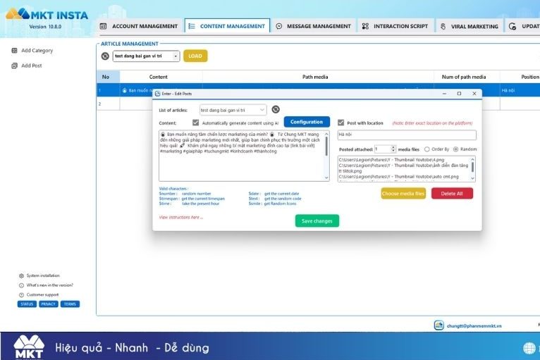 Step 2 Create a content category – enter captions, images, videos, and location details