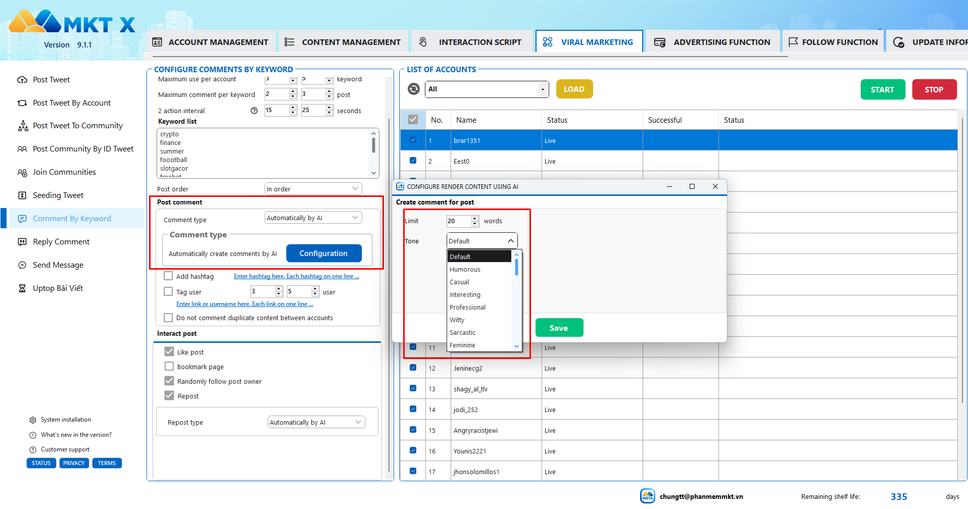 Use integrated ChatGPT to automatically generate replies